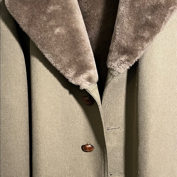 London Fog - Elegant Vintage Brown Coat with Faux Fur Collar size 38 - Picture 2 of 6